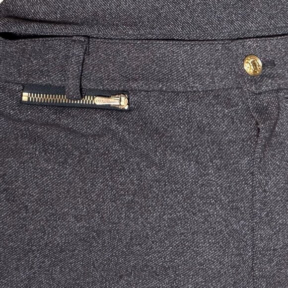 St. John Sport Black Wool Blend Slim Fit Pants Size 6 Gold Accents Quiet Luxury - Picture 4 of 5